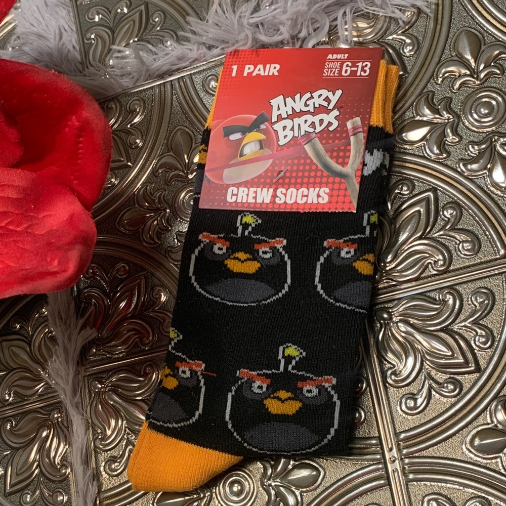 🌹NWT • CRAZY UNIVERSE ANGRY BIRDS • Unisex CREW SOCKS • MADE IN USA - Picture 2 of 6